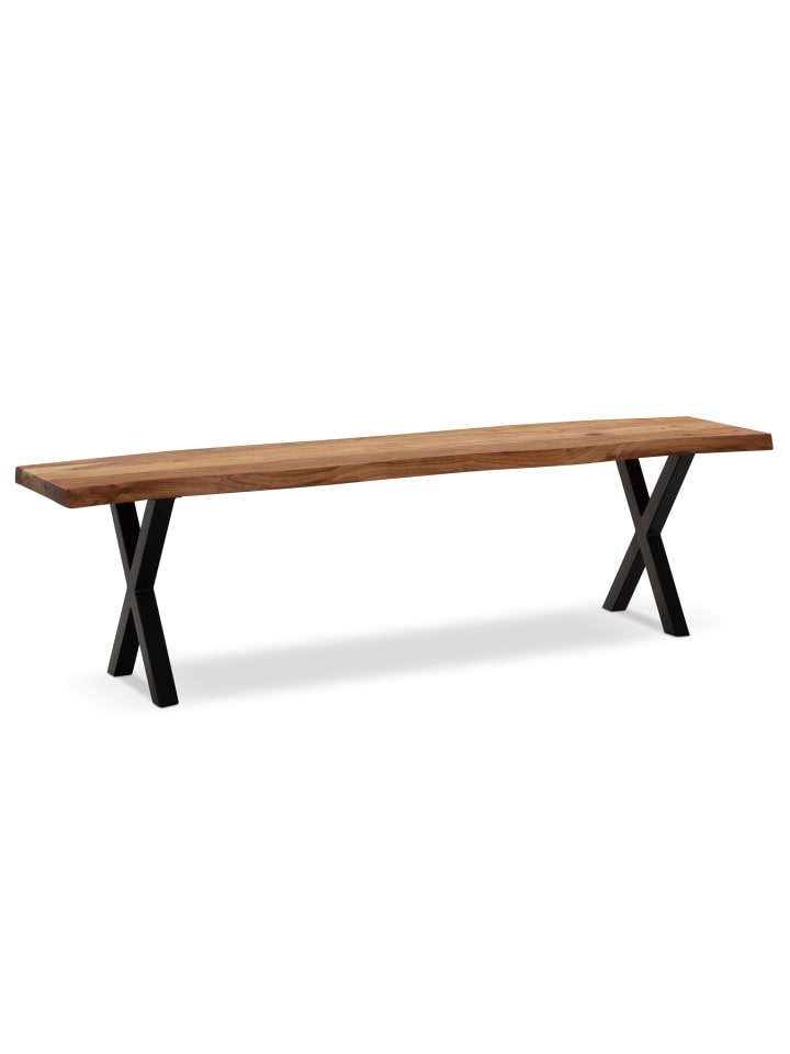 Sitzbänk in Braun / Akazie / 140x40x46