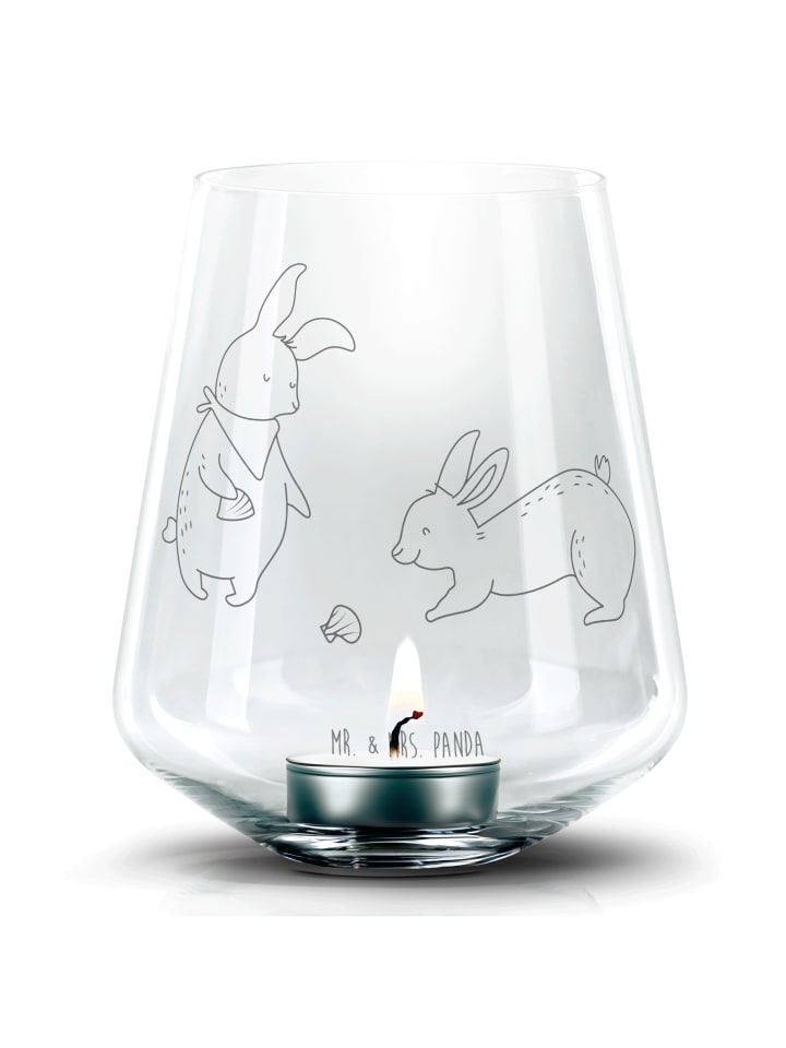 Kerzenhalter Hasen Muschel ohne Spruch in Transparent
