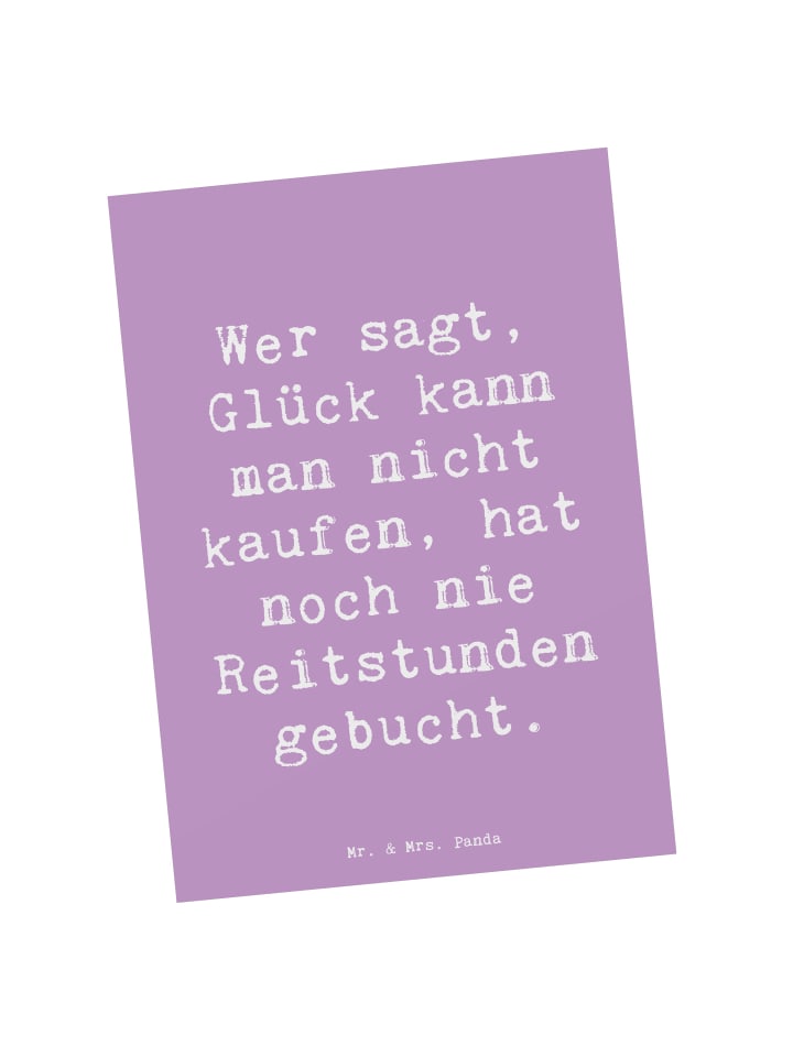 Postkarte Spruch Reitlehrerin Freude mit Spruch in Lavendeltraum