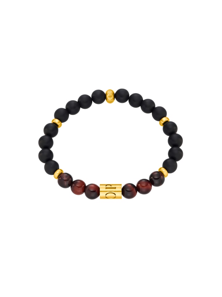 Armband Edelstahl, IP Gold in Schwarz