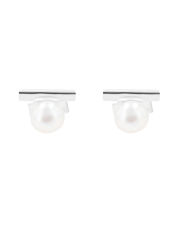 Damen Ohrringe – Ohrstecker aus 925 Silber mit Perle in silber