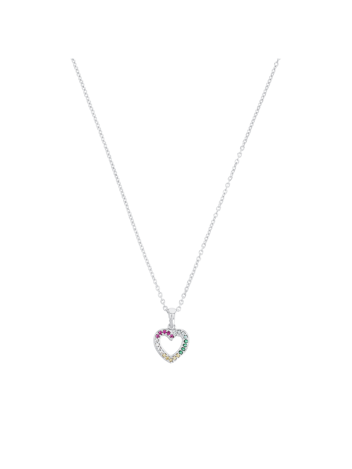 Kette mit Anhänger Silber 925, rhodiniert in Pink