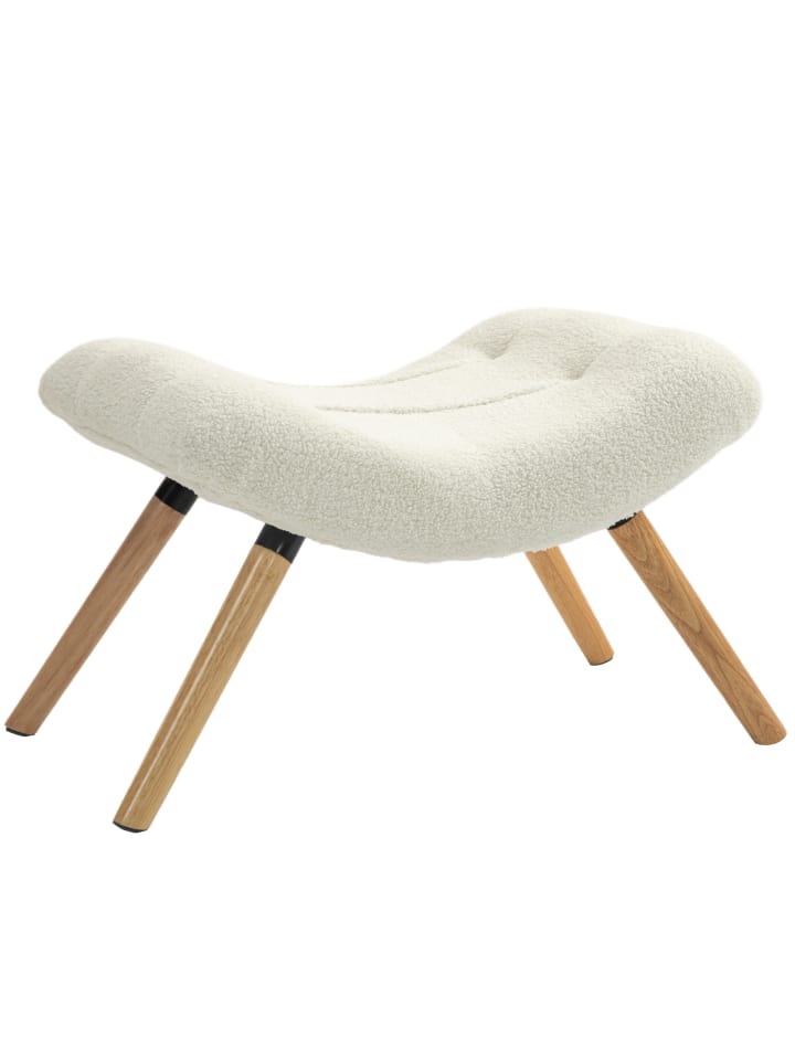 Sitzhocker in Cremeweiß 67L x 45B x 38H cm