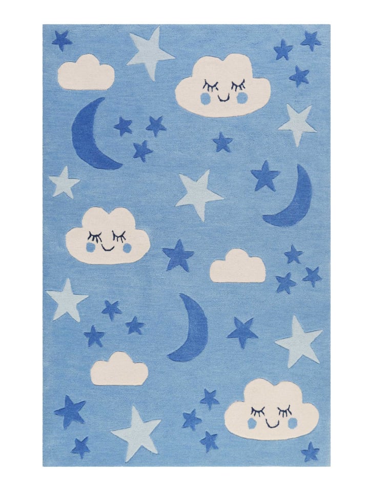 Teppich "LaLeLu" in Blau/Hellblau/Beige