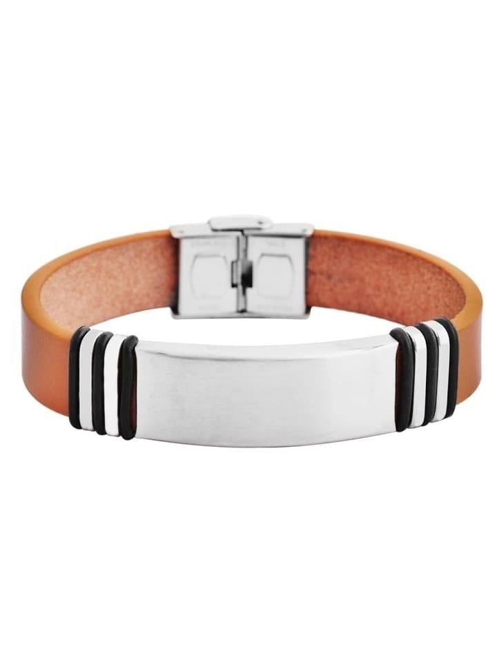Herren Armband aus Leder 21 cm in braun