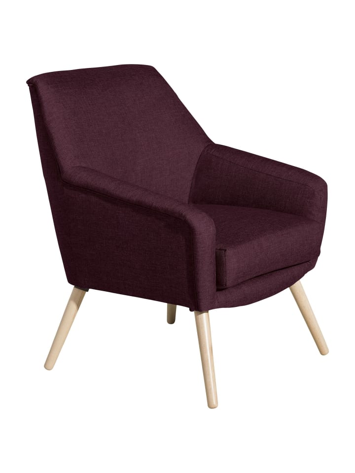 SESSEL Kachka Bezug Flachgewebe Buche natur / burgund