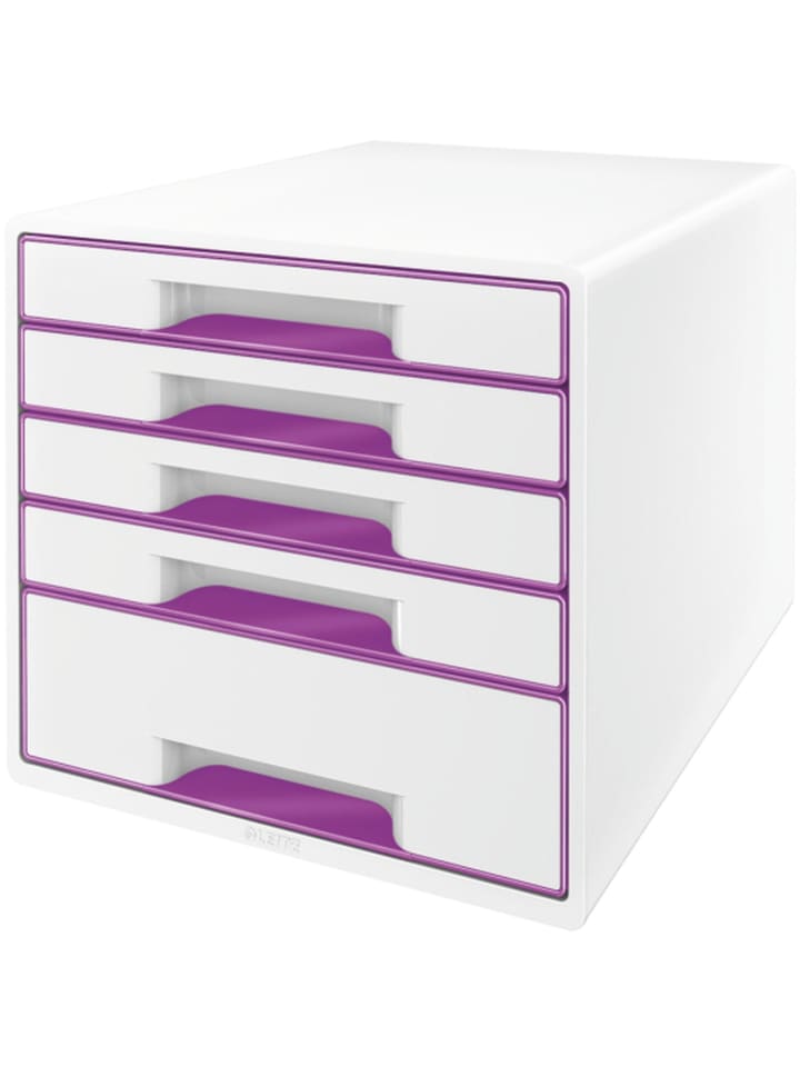 Schubladenbox Wow Cube 5 Schubladen PS perlweiß/violett