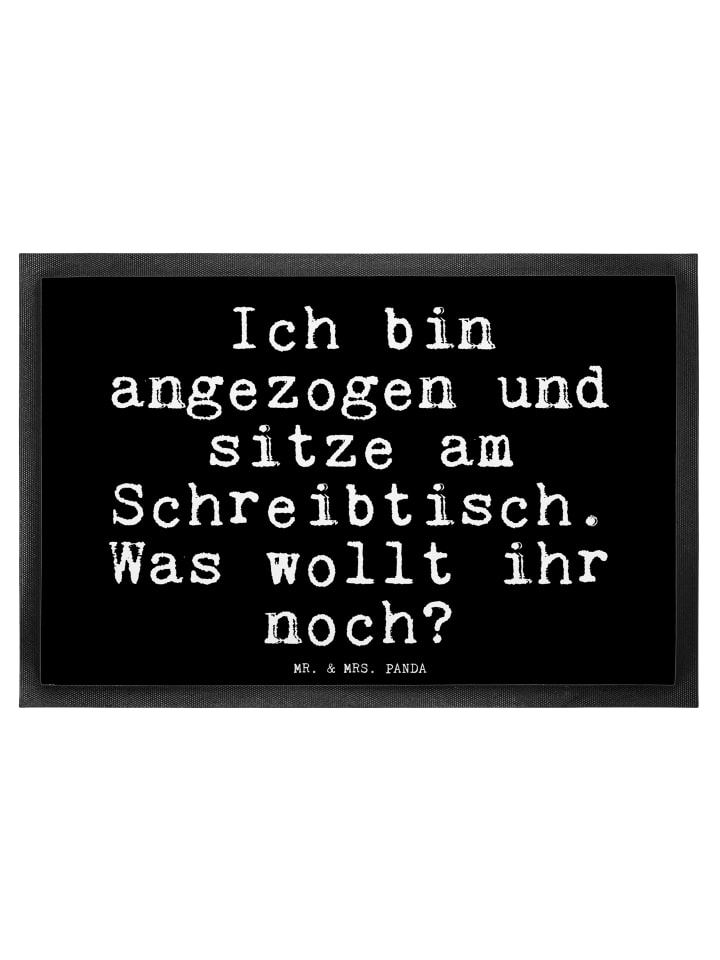 Schmutzmatte Ich bin angezogen und... mit Spruch in Schwarz