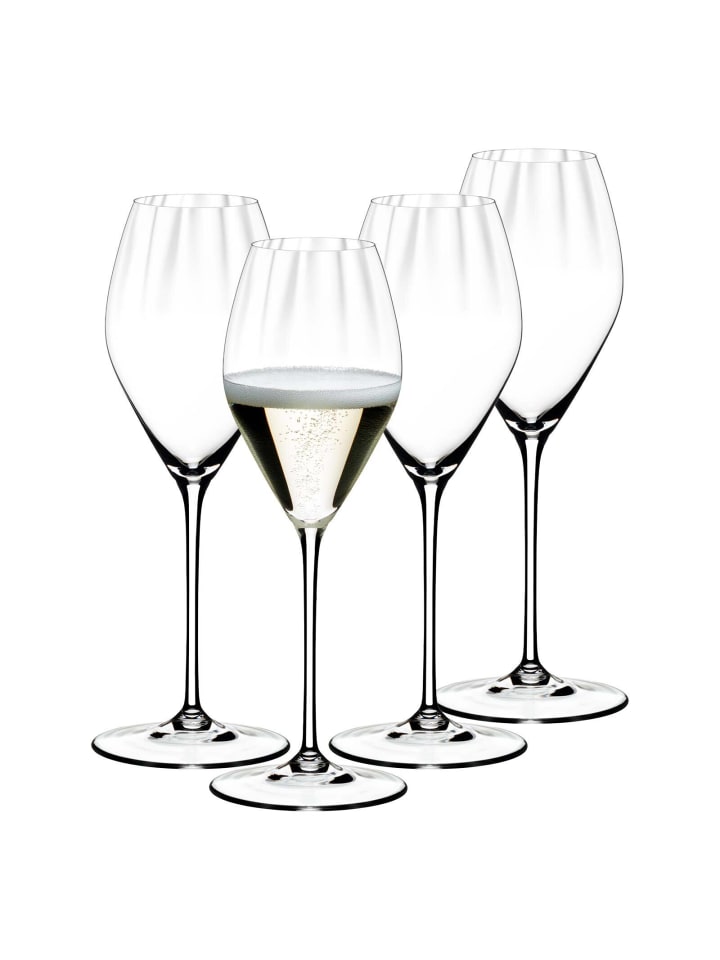 4er Set Champagnergläser Performance in 375 ml in transparent