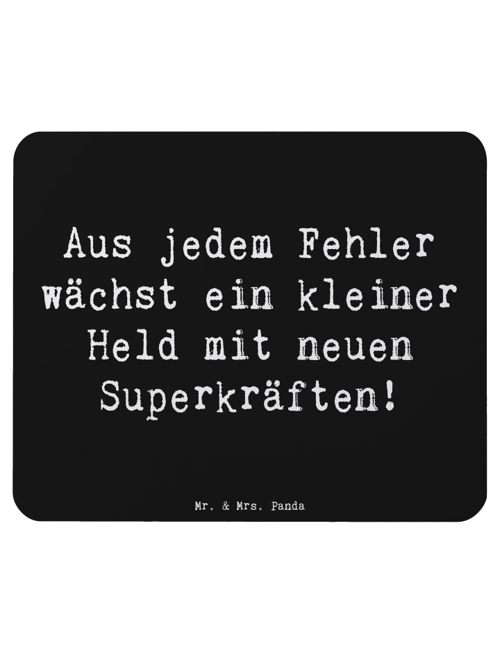 Mousepad Spruch Fehler machen lernen mit Spruch in Schwarz
