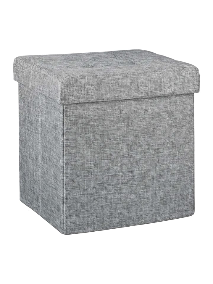 Faltbarer Sitzhocker in Grau - 38 cm