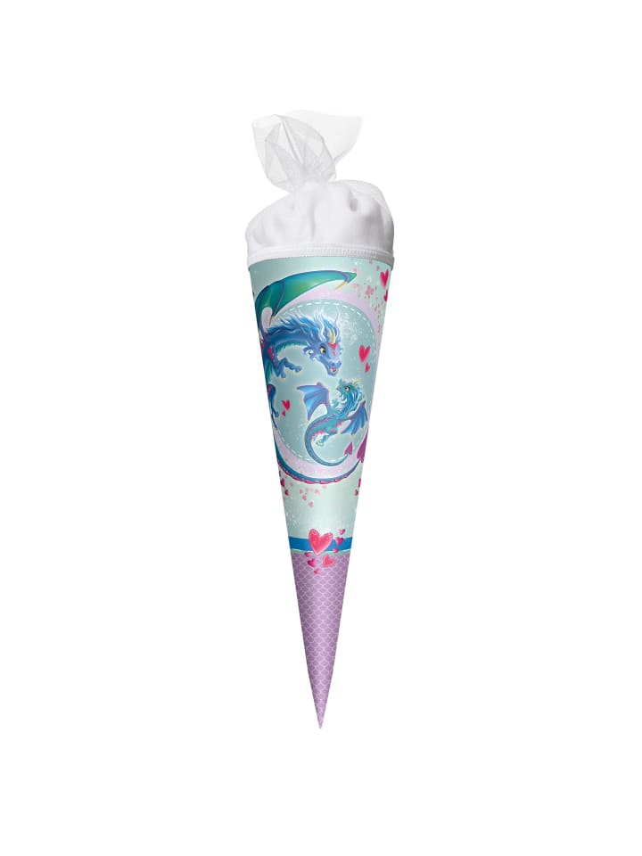Geschenk-Schultüte klein Drachenliebe 50 cm in Bunt
