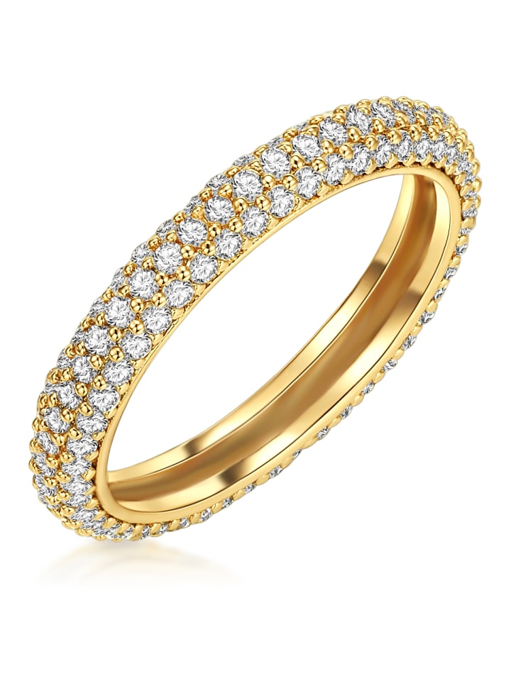 Ring aus Messing mit Zirkonia in gelbgold