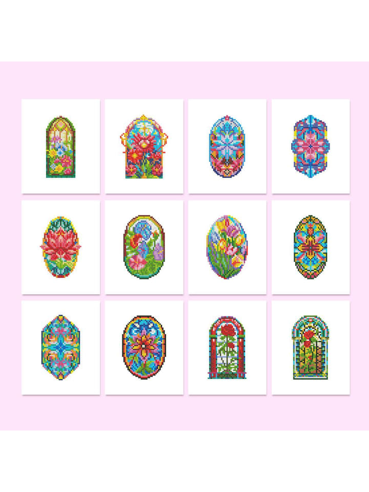 Mini Diamond Painting Mini s 12er Set-"Fensterzauber"