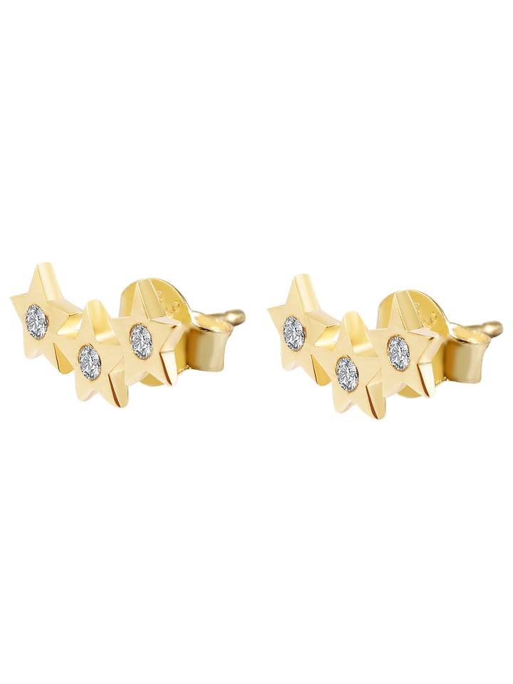 Damen Ohrringe – Ohrstecker aus 333 Gold mit Zirkonia in gold