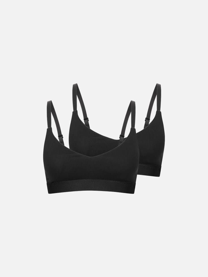 CASUAL COTTON BRALETTE IM 2er PACK in schwarz