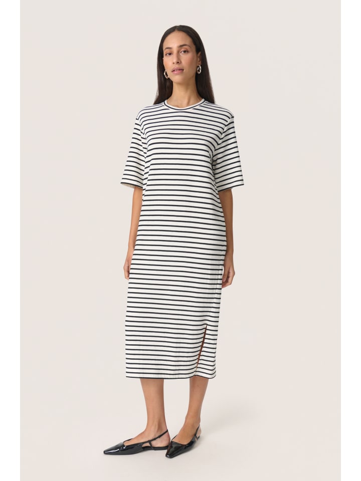 Jerseykleid SLIngina Straight fit in White and Black Stripe