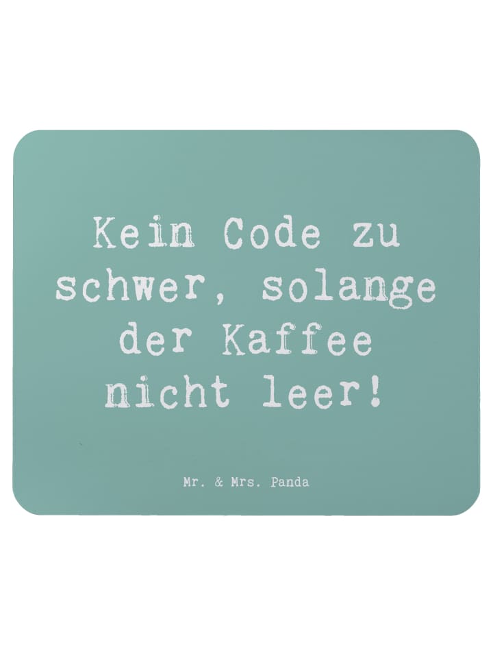 Mouse-Pad Spruch Code und Kaffee mit Spruch in Meeresbrise