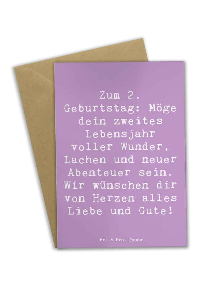 Grußkarte Spruch 2. Geburtstag Wünsche mit Spruch in Lavendeltraum