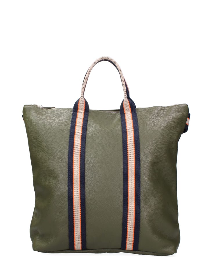 Handtasche, die sich in einen Rucksack umwandeln lässt in DARK GREEN AND BLUE