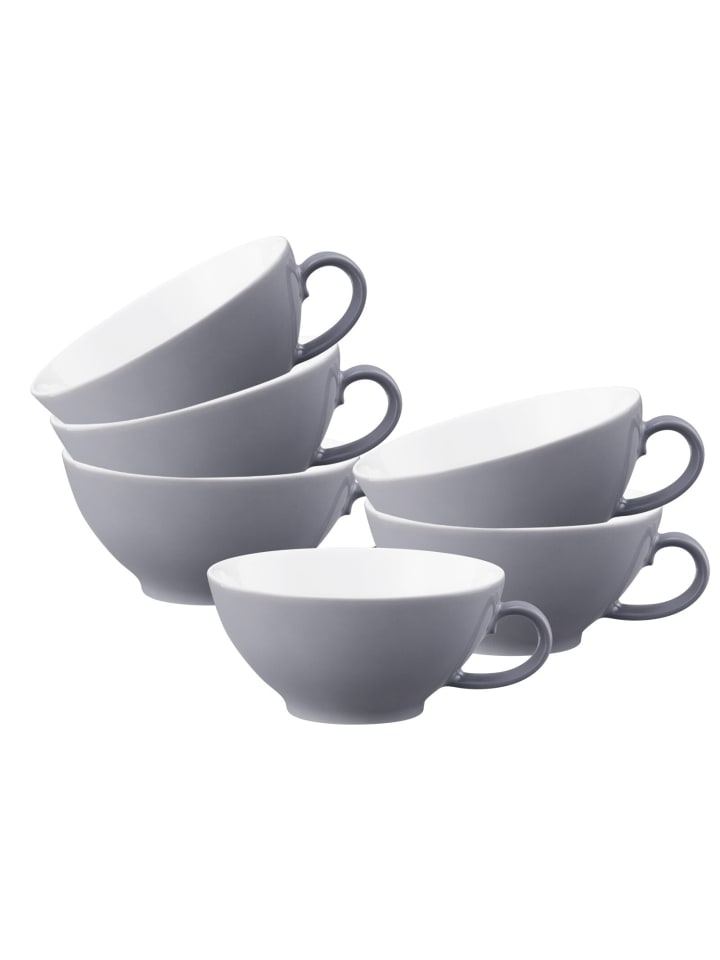 6er Set Teetassen Life Fashion in Elegant Grey 140 ml