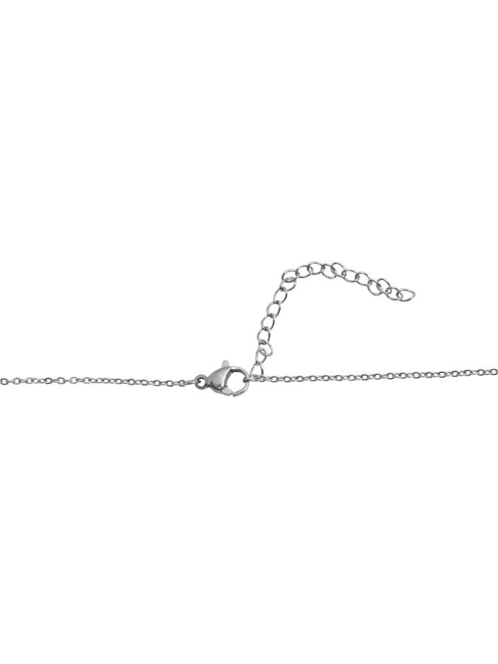 Damen Halskette – Ankerkette Kreuz aus Edelstahl 43 cm in silber