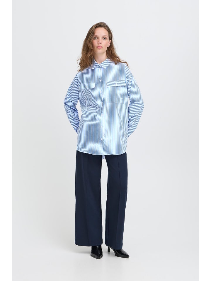 Langarm - Hemd IHKATJA Regular fit in Nebulas Blue