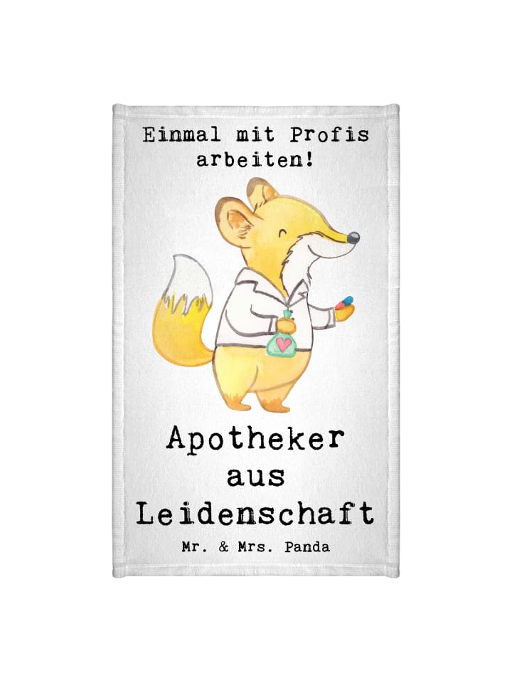Handtuch Apotheker Leidenschaft mit Spruch in Weiß