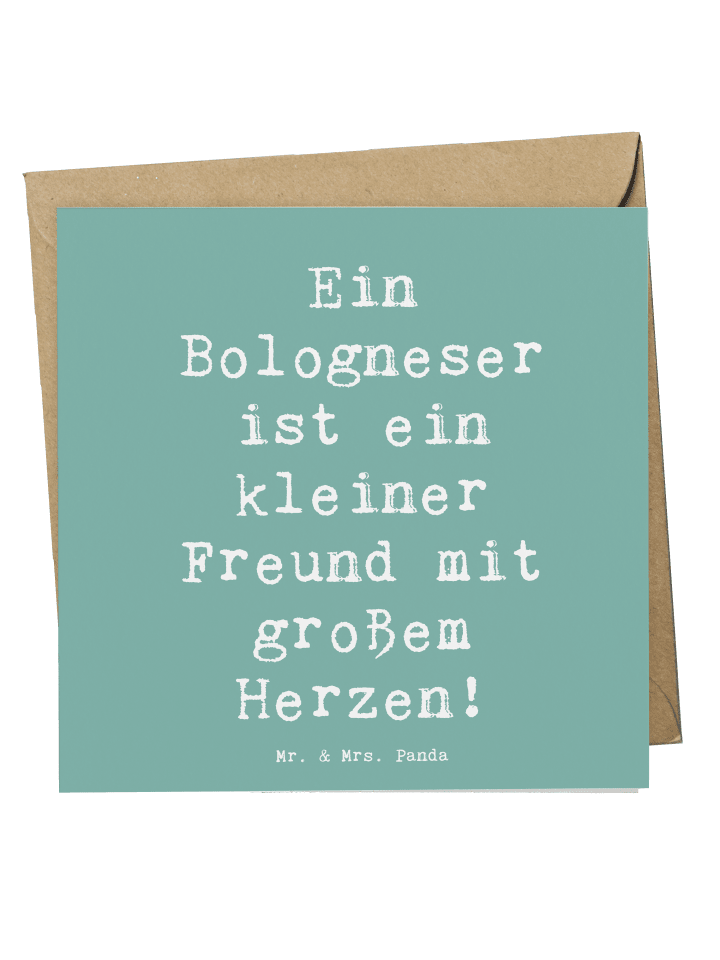 Deluxe Karte Spruch Bologneser Herzfreund mit S... in Meeresbrise