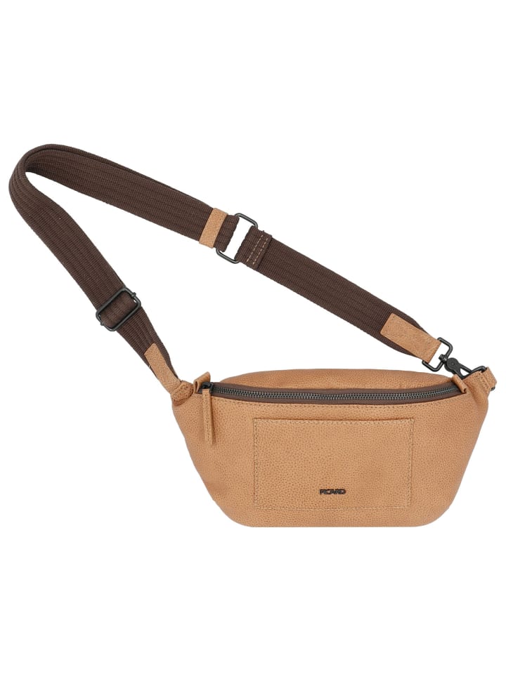 Casual Gürteltasche Leder 33 cm cognac