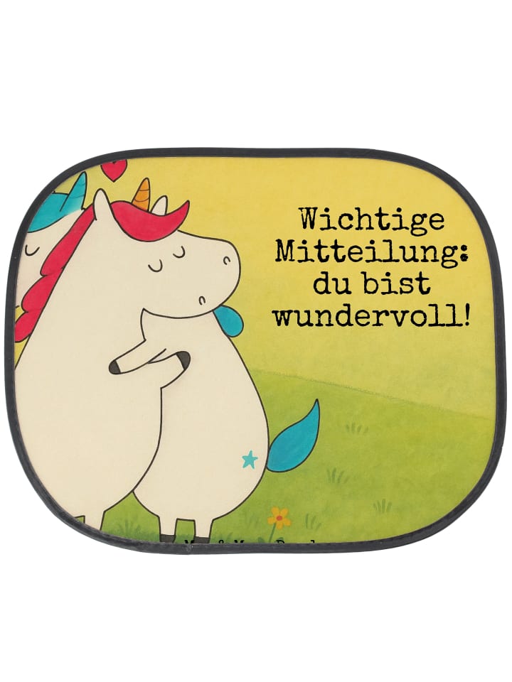 Sonnenschutz Auto Einhorn Mitteilung Design mit... in Weiß