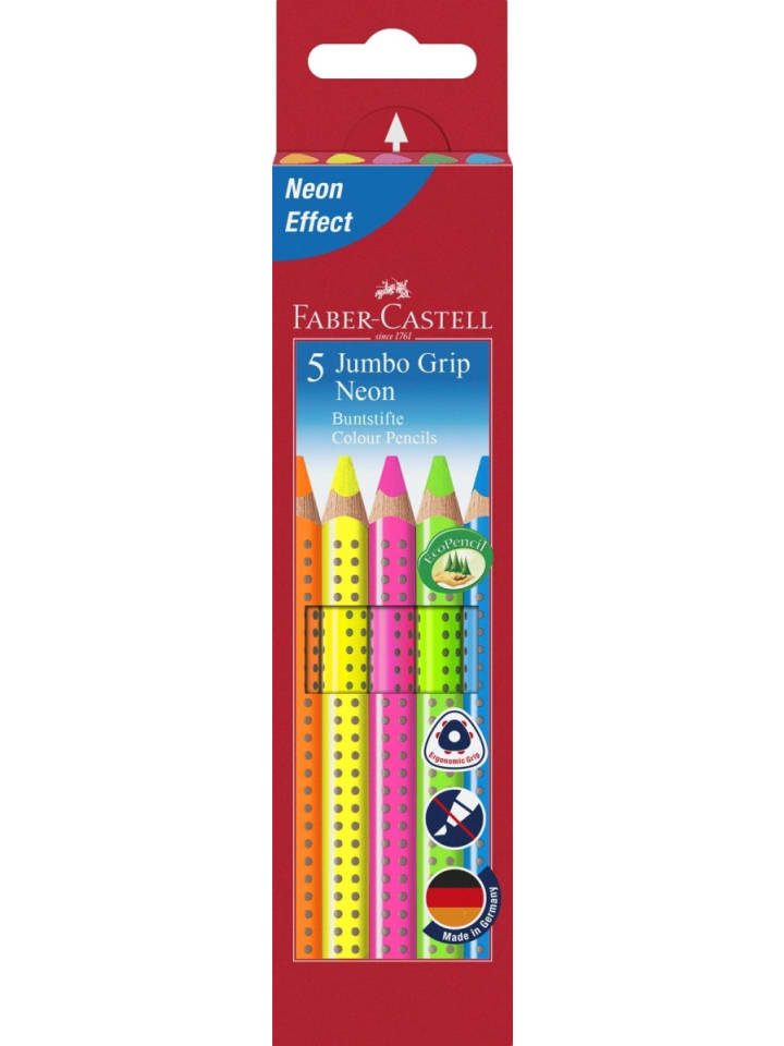 Farbstift Jumbo Grip Neon sortiert Packung mit 5 Stück Etui