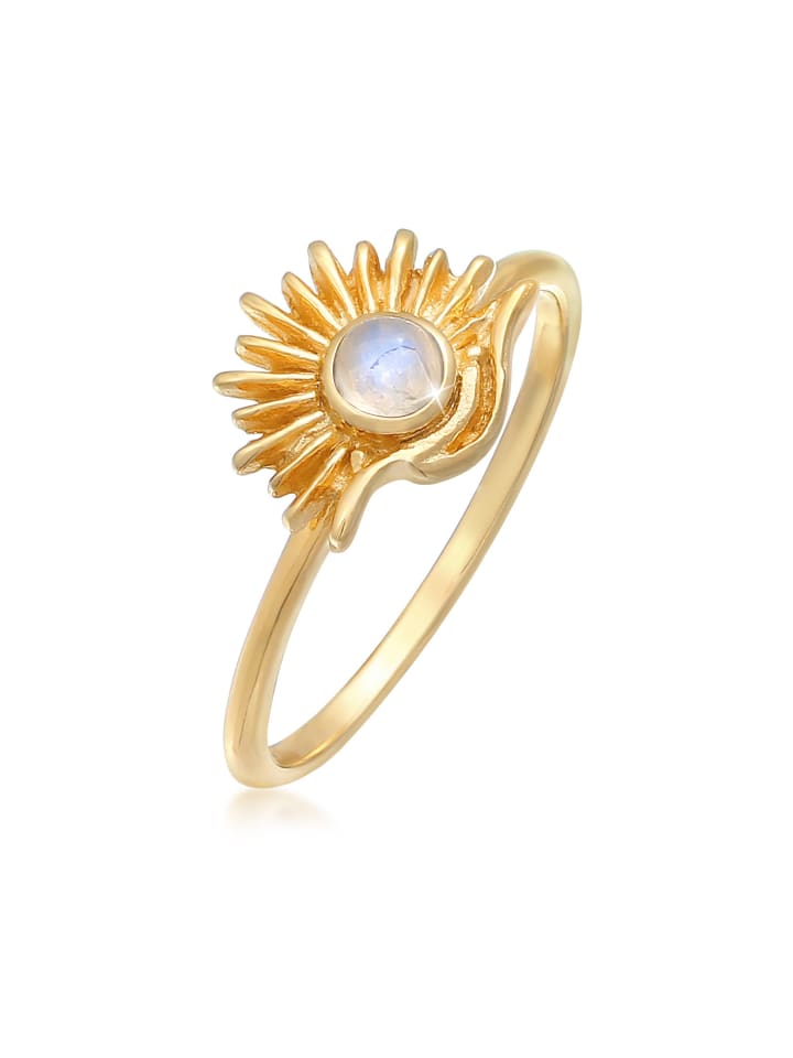 Ring 925 Sterling Silber Sonne in Gold