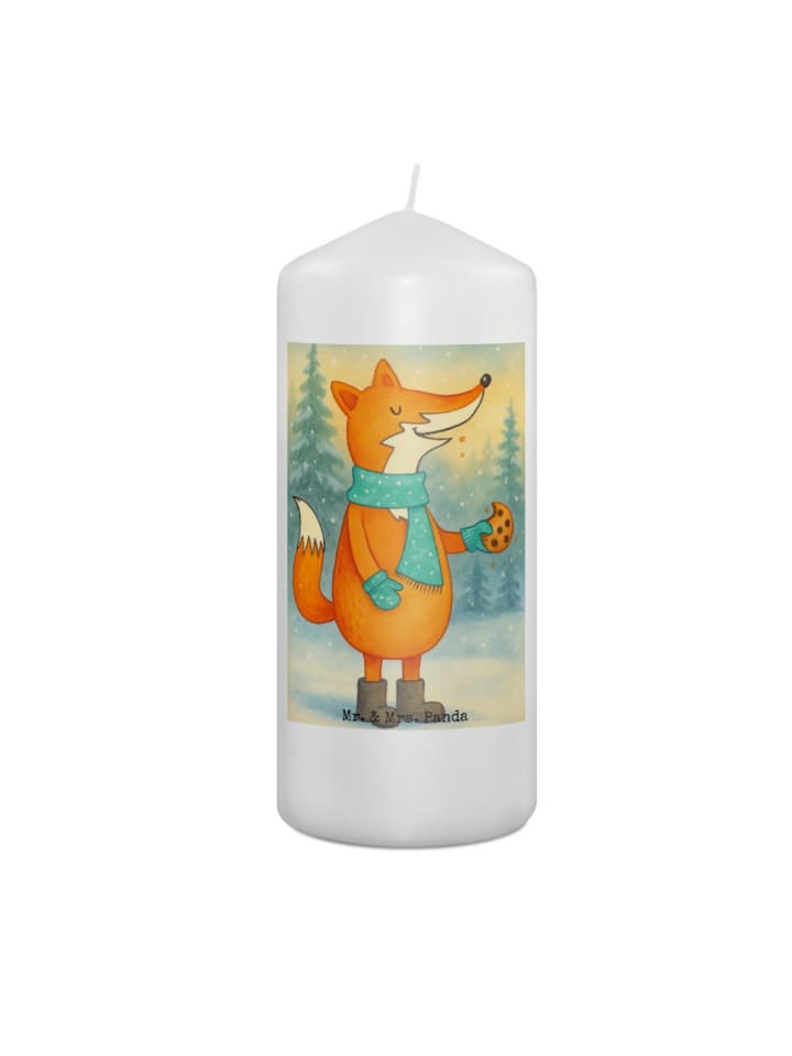 Kerze Fuchs Keks Design ohne Spruch in Weiß