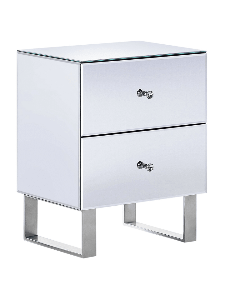 Nachttisch NESLE in Silber - (W) 48 x (H) 60 x (L) 35 cm