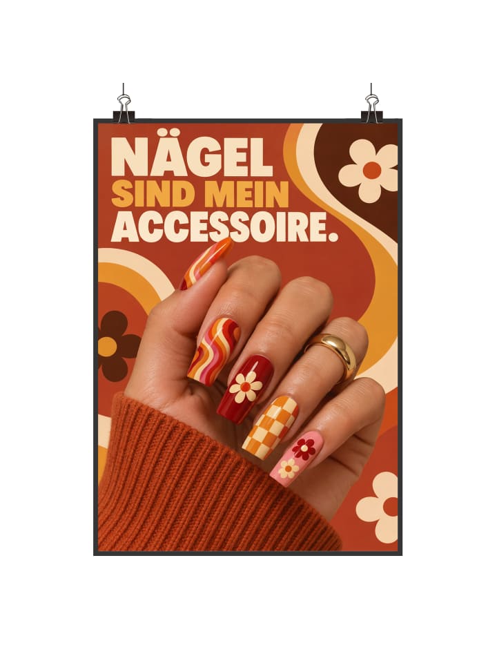 Plakat Hand verspielt Design mit Spruch in Weiß