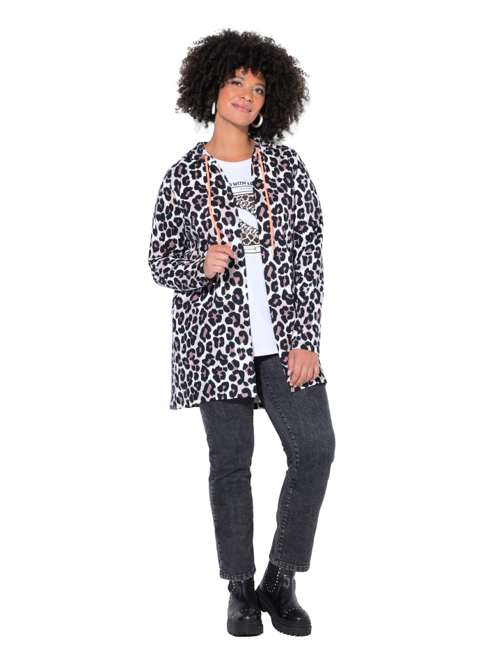 Sweatjacke in soft granit