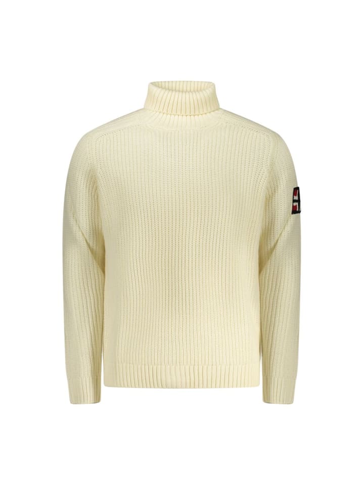 Weiß Wolle Herren Pullover