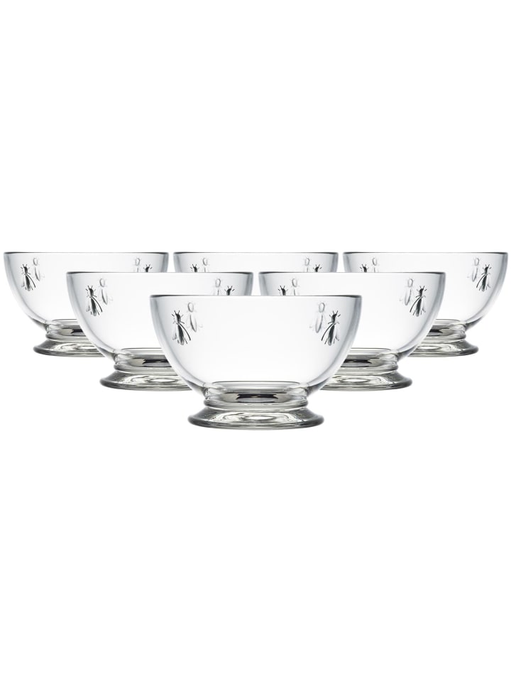 6er Set Schalen Biene Abeille in Transparent ø 13,8 cm