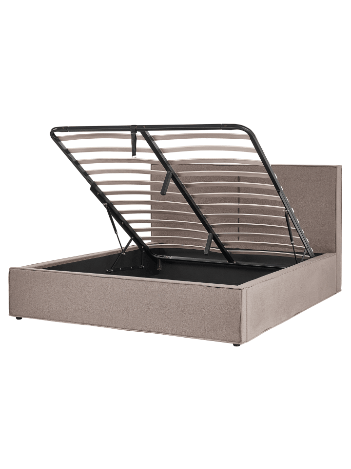 2-tlg Doppelbett MOISSAC in Beige/Schwarz