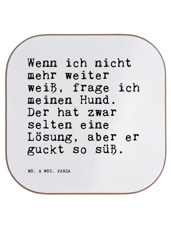 Untersetzer Glas Wenn ich nicht mehr... mit Spruch in Weiß