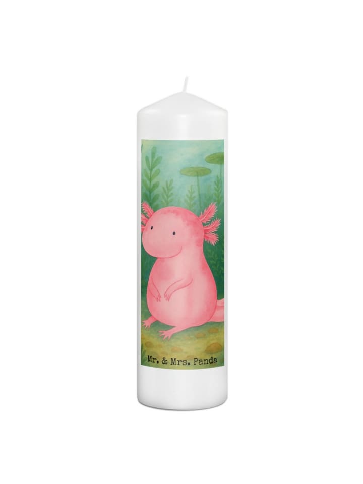 Kerze Axolotl Niedlich Design ohne Spruch in Weiß