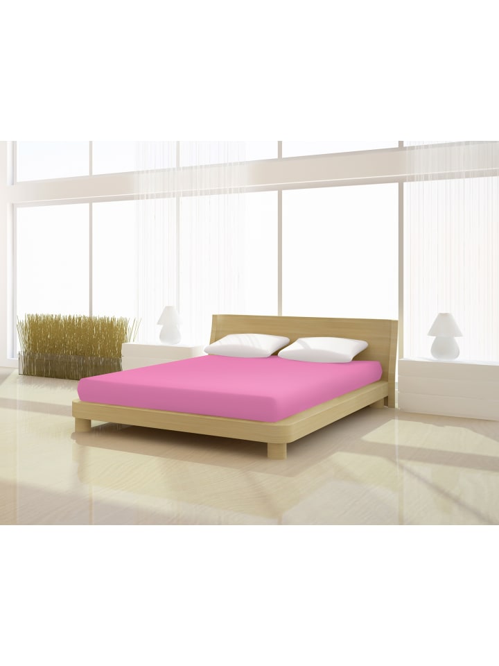 Spannbetttuch Elastan classic 180-200 x 200-220 cm in rosa