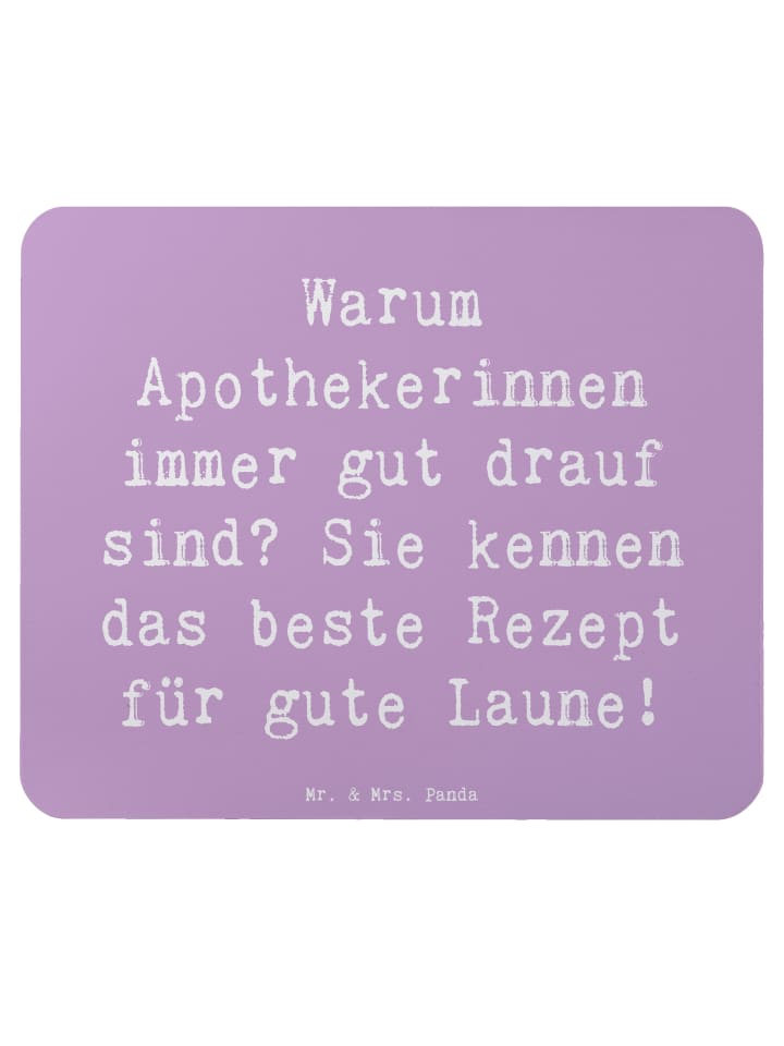 Mouse-Pad Spruch Glückliche Apothekerin mit Spruch in Lavendeltraum