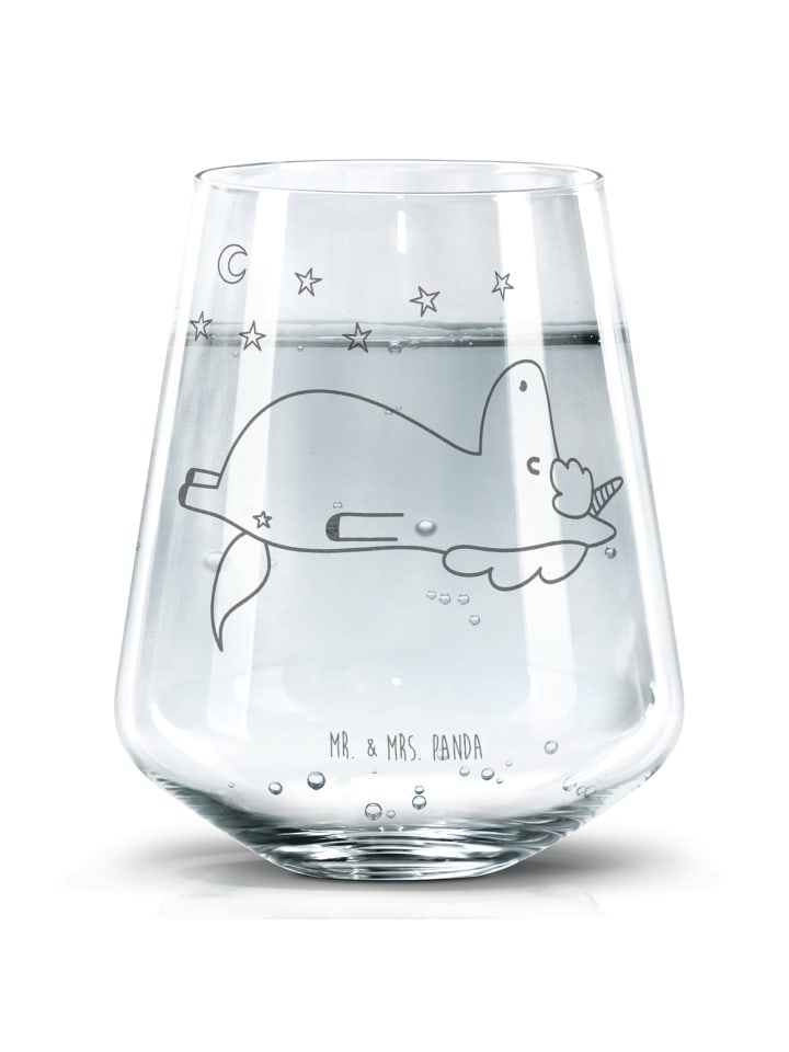 Wasserglas Einhorn Sternenhimmel ohne Spruch in Transparent