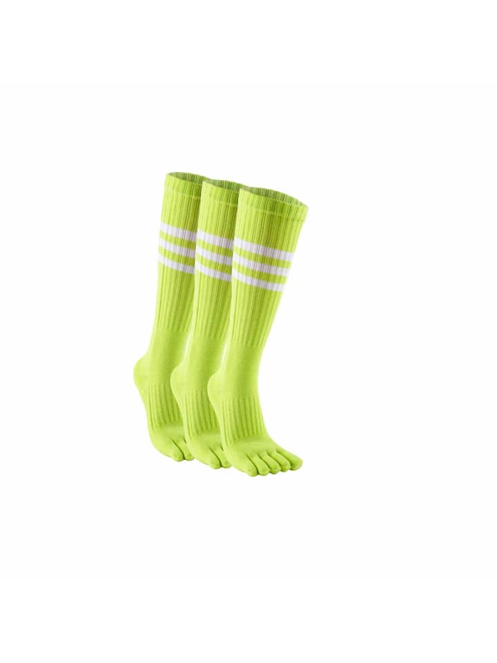 3er-Pack Lange Yoga-/Pilates-Zehensocken Anti-Rutsch in Grün