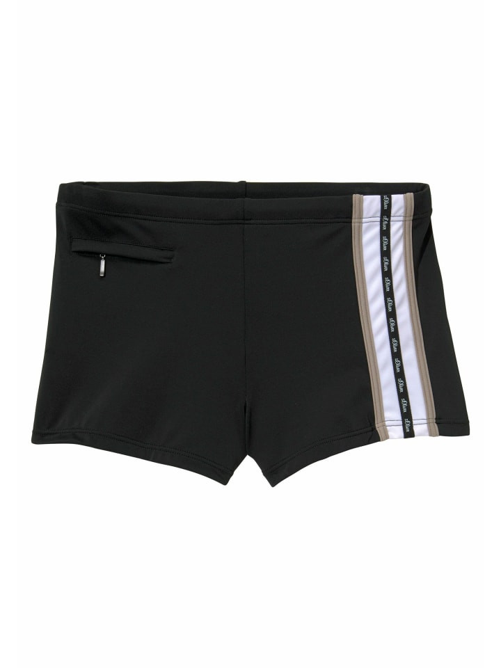 Boxer-Badehose in schwarz