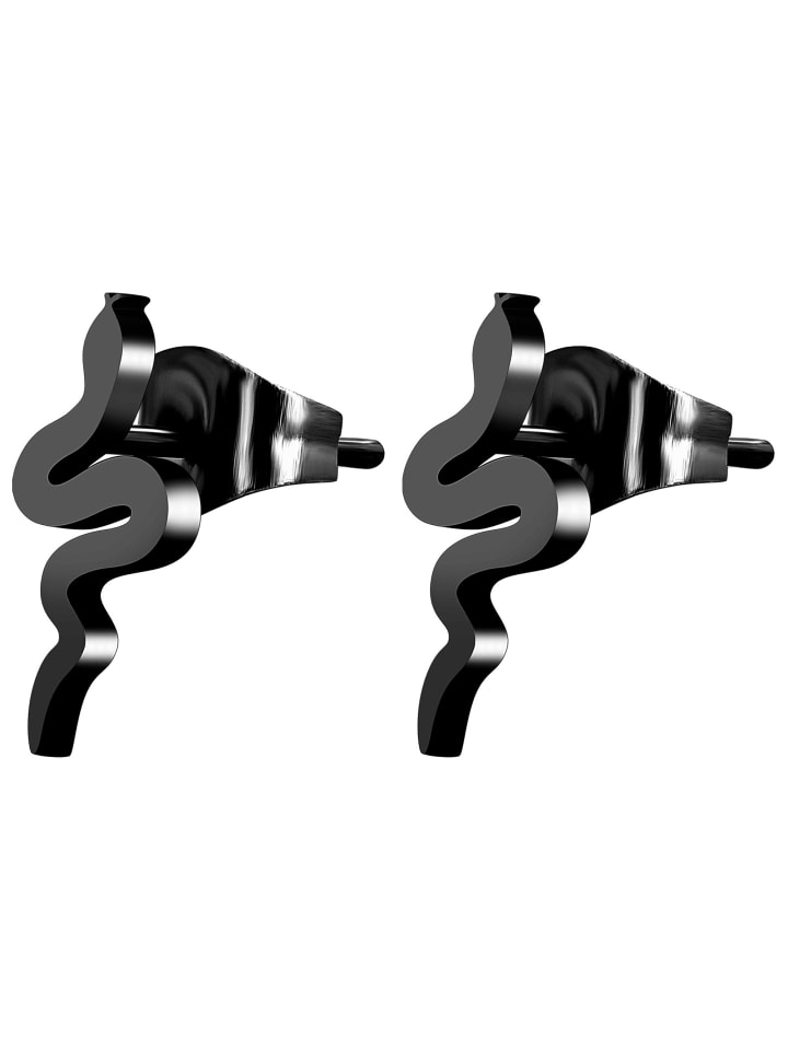 Damen Ohrringe – Ohrstecker aus Edelstahl in schwarz