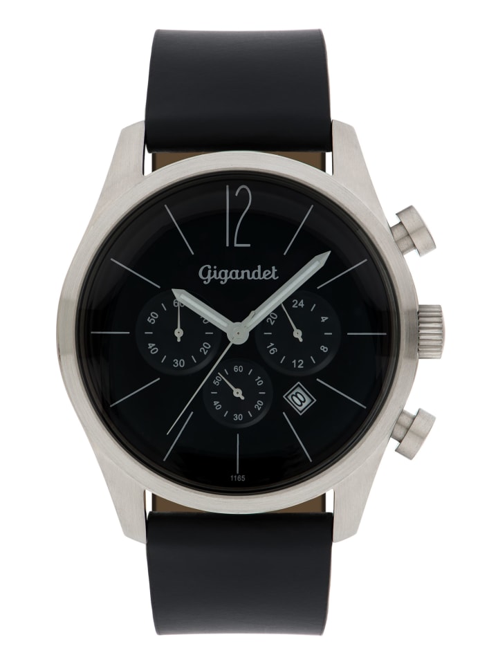 Quarzuhr Chronograph "ART DECO" in Schwarz/Silber