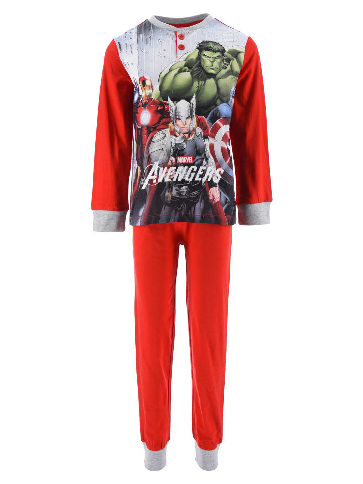 Schlafanzug Iron Man Thor Hulk Captain America Pyjama in Rot